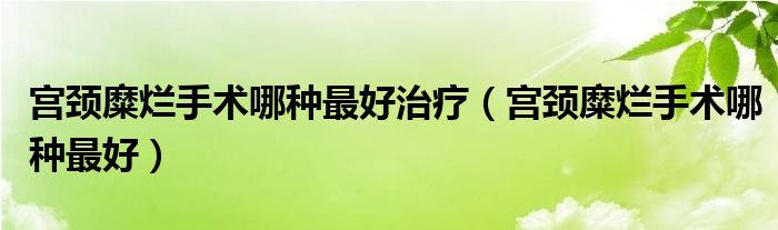 宮頸糜爛手術哪種最好治療（宮頸糜爛手術哪種最好）