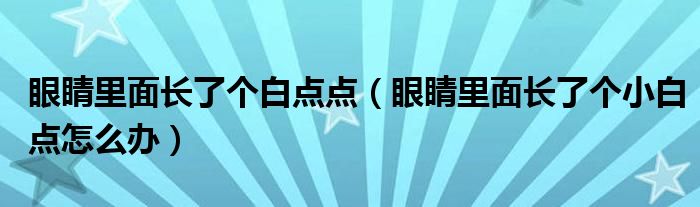 眼睛里面長了個白點點（眼睛里面長了個小白點怎么辦）