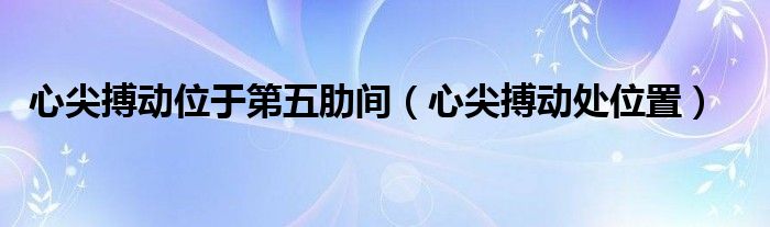 心尖搏動位于第五肋間（心尖搏動處位置）