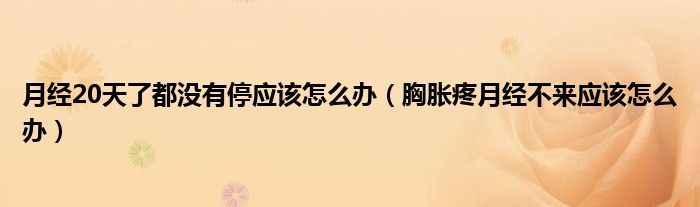 月經(jīng)20天了都沒有停應(yīng)該怎么辦（胸脹疼月經(jīng)不來應(yīng)該怎么辦）