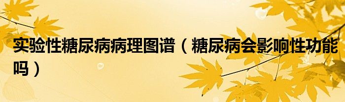 實(shí)驗(yàn)性糖尿病病理圖譜（糖尿病會(huì)影響性功能嗎）