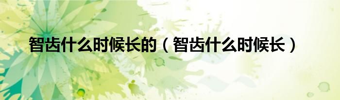 智齒什么時(shí)候長(zhǎng)的（智齒什么時(shí)候長(zhǎng)）