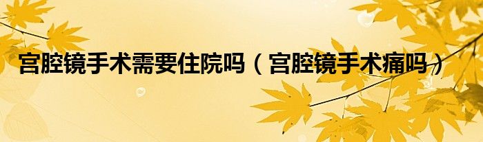 宮腔鏡手術(shù)需要住院?jiǎn)幔▽m腔鏡手術(shù)痛嗎）