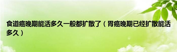 食道癌晚期能活多久一般都擴散了（胃癌晚期已經擴散能活多久）