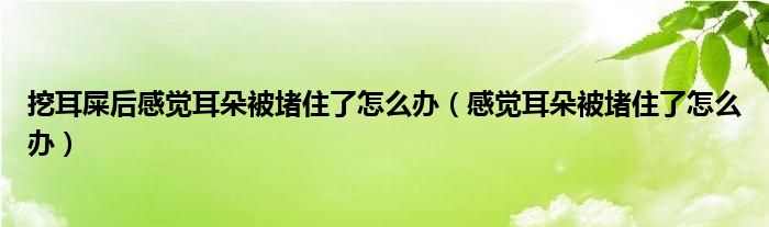 挖耳屎后感覺耳朵被堵住了怎么辦（感覺耳朵被堵住了怎么辦）