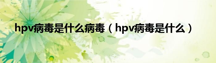 hpv病毒是什么病毒（hpv病毒是什么）