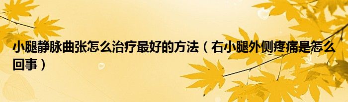 小腿靜脈曲張?jiān)趺粗委熥詈玫姆椒ǎㄓ倚⊥韧鈧?cè)疼痛是怎么回事）