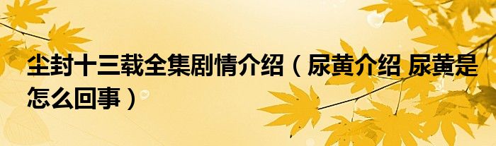 塵封十三載全集劇情介紹（尿黃介紹 尿黃是怎么回事）