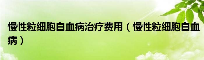 慢性粒細(xì)胞白血病治療費(fèi)用（慢性粒細(xì)胞白血?。? /></span>
		<span id=