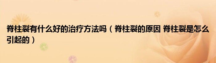 脊柱裂有什么好的治療方法嗎（脊柱裂的原因 脊柱裂是怎么引起的）