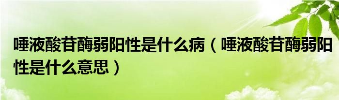 唾液酸苷酶弱陽(yáng)性是什么?。ㄍ僖核彳彰溉蹶?yáng)性是什么意思）