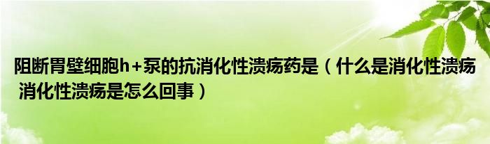 阻斷胃壁細胞h+泵的抗消化性潰瘍藥是（什么是消化性潰瘍 消化性潰瘍是怎么回事）