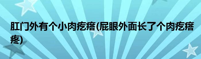 肛門外有個(gè)小肉疙瘩(屁眼外面長了個(gè)肉疙瘩疼)