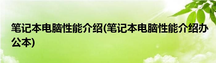 筆記本電腦性能介紹(筆記本電腦性能介紹辦公本)