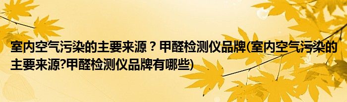 室內空氣污染的主要來源？甲醛檢測儀品牌(室內空氣污染的主要來源?甲醛檢測儀品牌有哪些)