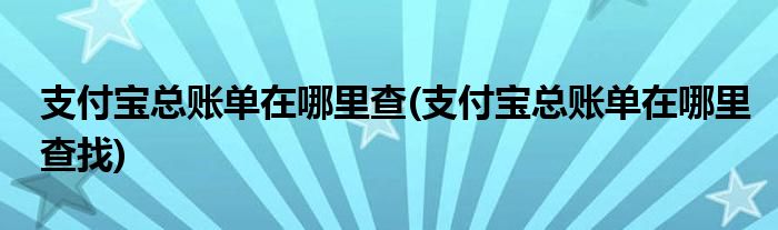 支付寶總賬單在哪里查(支付寶總賬單在哪里查找)