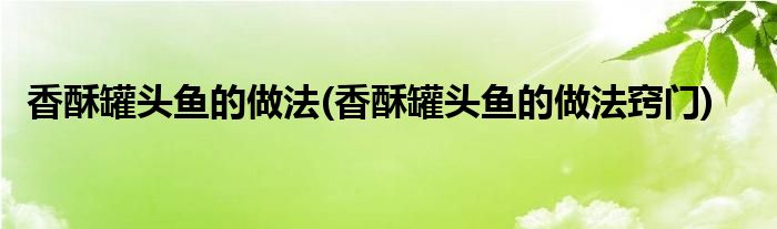 香酥罐頭魚(yú)的做法(香酥罐頭魚(yú)的做法竅門)