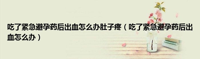 吃了緊急避孕藥后出血怎么辦肚子疼（吃了緊急避孕藥后出血怎么辦）