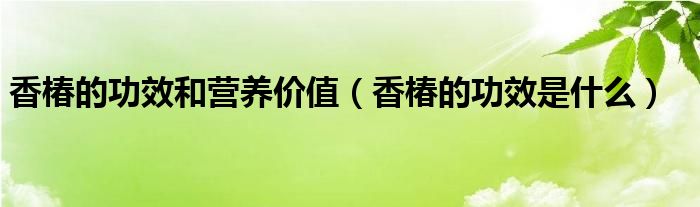 香椿的功效和營養(yǎng)價(jià)值（香椿的功效是什么）