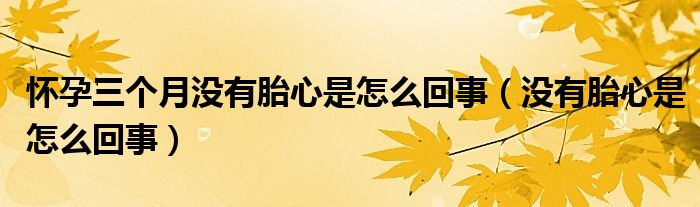 懷孕三個(gè)月沒(méi)有胎心是怎么回事（沒(méi)有胎心是怎么回事）