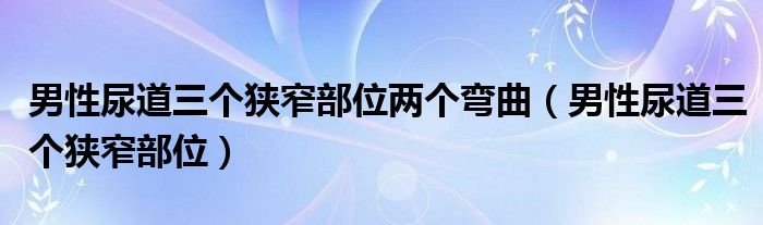 男性尿道三個狹窄部位兩個彎曲（男性尿道三個狹窄部位）