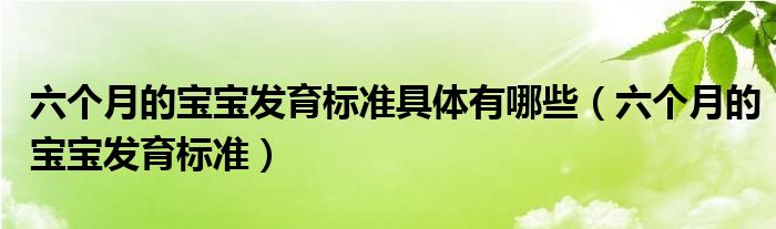 六個月的寶寶發(fā)育標準具體有哪些（六個月的寶寶發(fā)育標準）