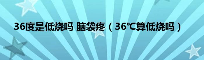 36度是低燒嗎 腦袋疼（36℃算低燒嗎）