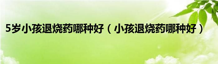 5歲小孩退燒藥哪種好（小孩退燒藥哪種好）