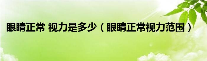 眼睛正常 視力是多少（眼睛正常視力范圍）