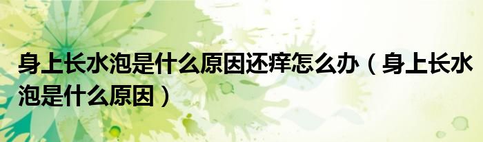 身上長(zhǎng)水泡是什么原因還癢怎么辦（身上長(zhǎng)水泡是什么原因）