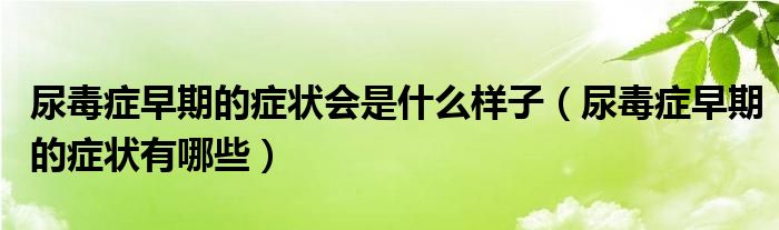 尿毒癥早期的癥狀會(huì)是什么樣子（尿毒癥早期的癥狀有哪些）