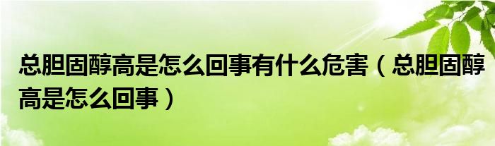 總膽固醇高是怎么回事有什么危害（總膽固醇高是怎么回事）