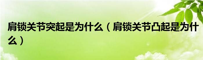 肩鎖關節(jié)突起是為什么（肩鎖關節(jié)凸起是為什么）