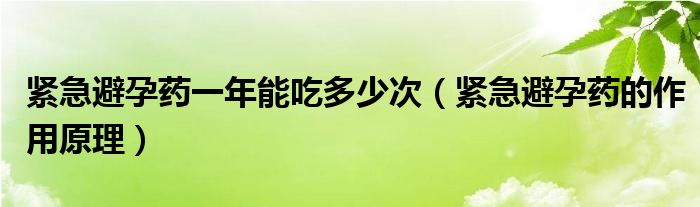 緊急避孕藥一年能吃多少次（緊急避孕藥的作用原理）