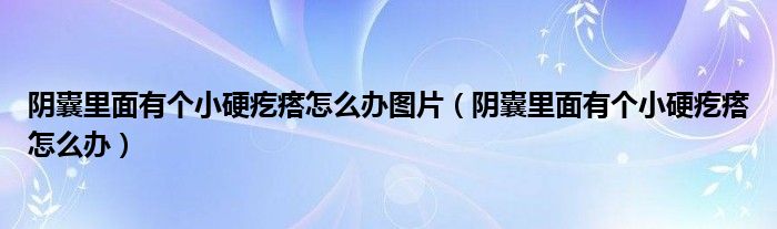 陰囊里面有個(gè)小硬疙瘩怎么辦圖片（陰囊里面有個(gè)小硬疙瘩怎么辦）