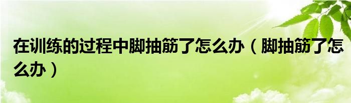 在訓(xùn)練的過(guò)程中腳抽筋了怎么辦（腳抽筋了怎么辦）