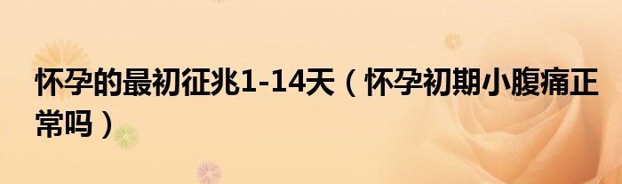 懷孕的最初征兆1-14天（懷孕初期小腹痛正常嗎）