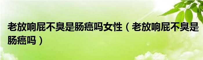 老放響屁不臭是腸癌嗎女性（老放響屁不臭是腸癌嗎）