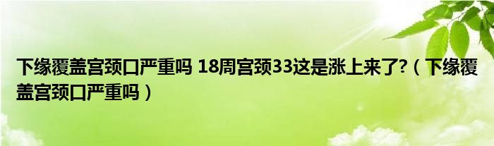 下緣覆蓋宮頸口嚴(yán)重嗎 18周宮頸33這是漲上來(lái)了?（下緣覆蓋宮頸口嚴(yán)重嗎）