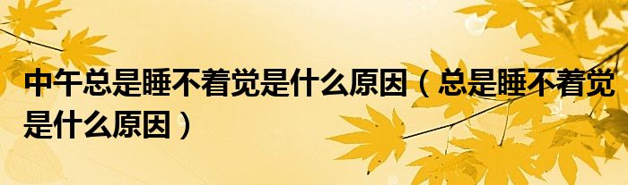 中午總是睡不著覺(jué)是什么原因（總是睡不著覺(jué)是什么原因）