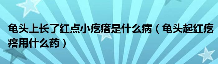 龜頭上長(zhǎng)了紅點(diǎn)小疙瘩是什么?。旑^起紅疙瘩用什么藥）