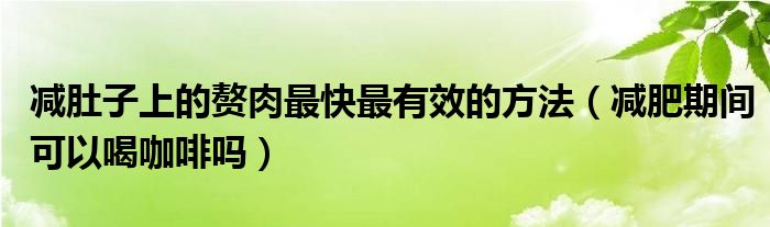 減肚子上的贅肉最快最有效的方法（減肥期間可以喝咖啡嗎）