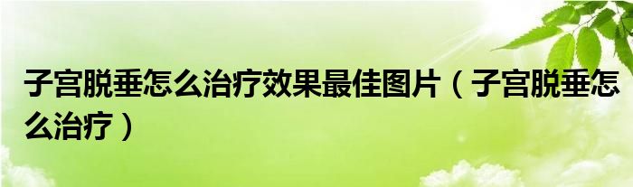 子宮脫垂怎么治療效果最佳圖片（子宮脫垂怎么治療）