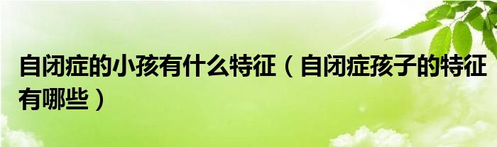 自閉癥的小孩有什么特征（自閉癥孩子的特征有哪些）