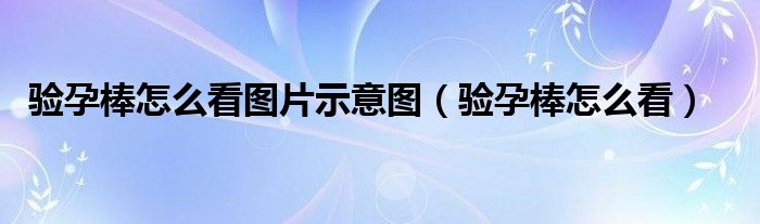 驗(yàn)孕棒怎么看圖片示意圖（驗(yàn)孕棒怎么看）