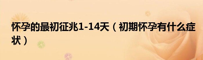 懷孕的最初征兆1-14天（初期懷孕有什么癥狀）