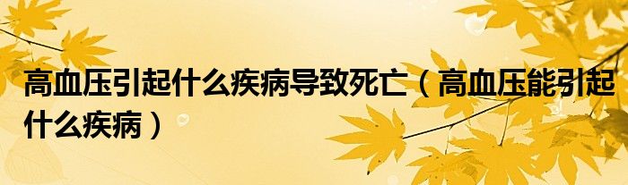 高血壓引起什么疾病導(dǎo)致死亡（高血壓能引起什么疾?。? /></span>
		<span id=