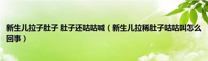 新生兒拉子肚子 肚子還咕咕喊（新生兒拉稀肚子咕咕叫怎么回事）