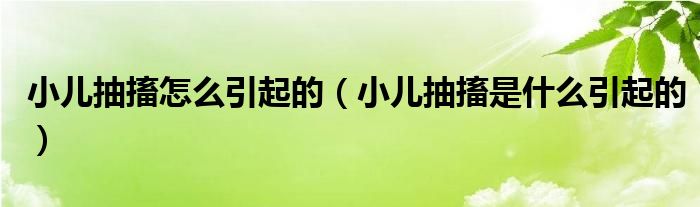 小兒抽搐怎么引起的（小兒抽搐是什么引起的）