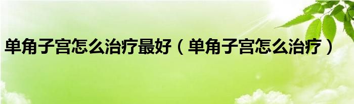 單角子宮怎么治療最好（單角子宮怎么治療）